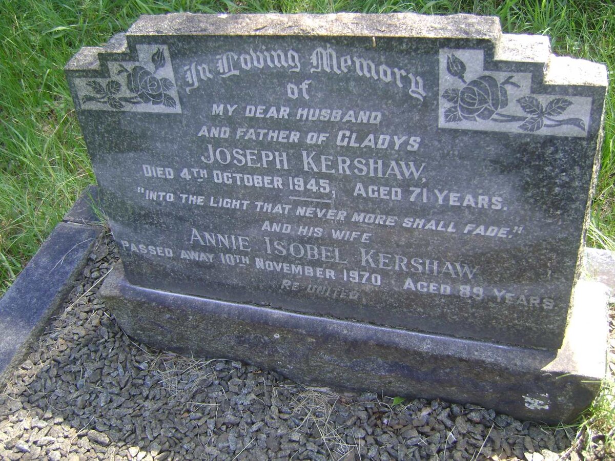 KERSHAW Joseph -1945 &amp; Annie Isobel -1970