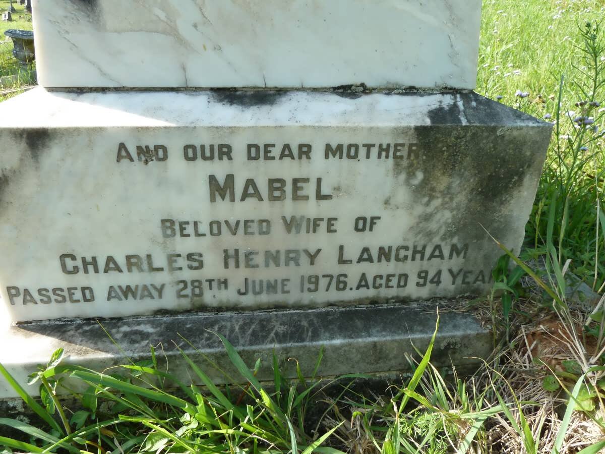 KELLY Alice Spencer -1932 :: LANGHAM Charles Henry -1971&amp; Mabel -1976