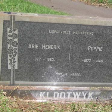 KLOOTWYK Arie Hendrik 1877-1963 &amp; Poppie 1877 -1969