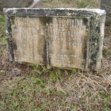 KLUG Gustav Julius Otto 1868-1944 &amp; Auguste Dorothea KOCH 1869-1940