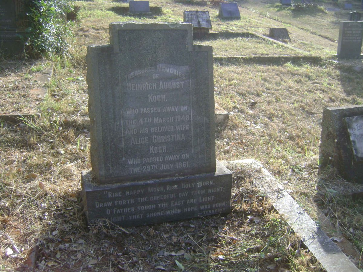 KOCH Heinrich August -1948 &amp; Alice Christina -1961