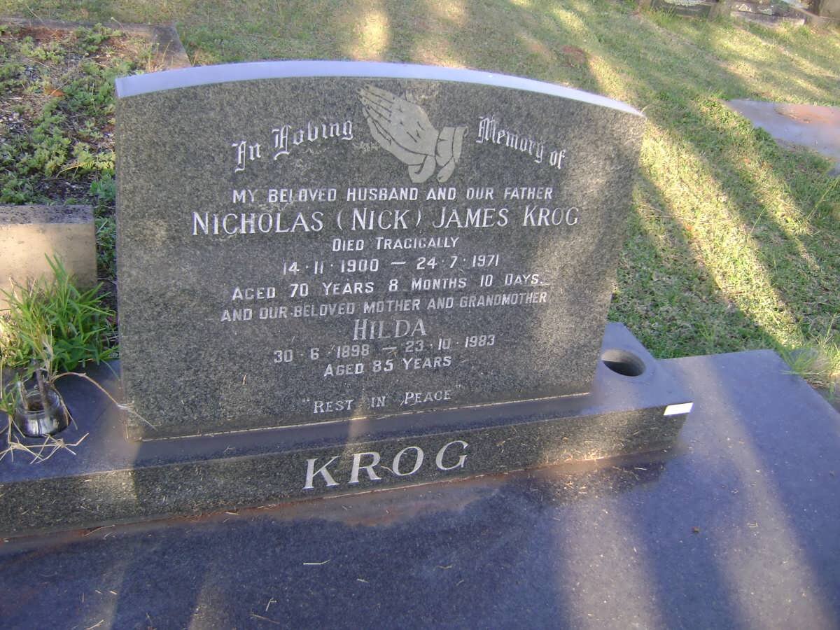 KROG Nicholas James 1900-1971 &amp; Hilda 1898-1983