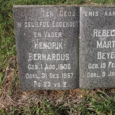 KRUGER Hendrik Bernardus 1906-1967 &amp; Rebellina Martha Beyers 1917-1976