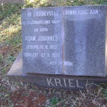 KRIEL Adam Johannes 1897-1978