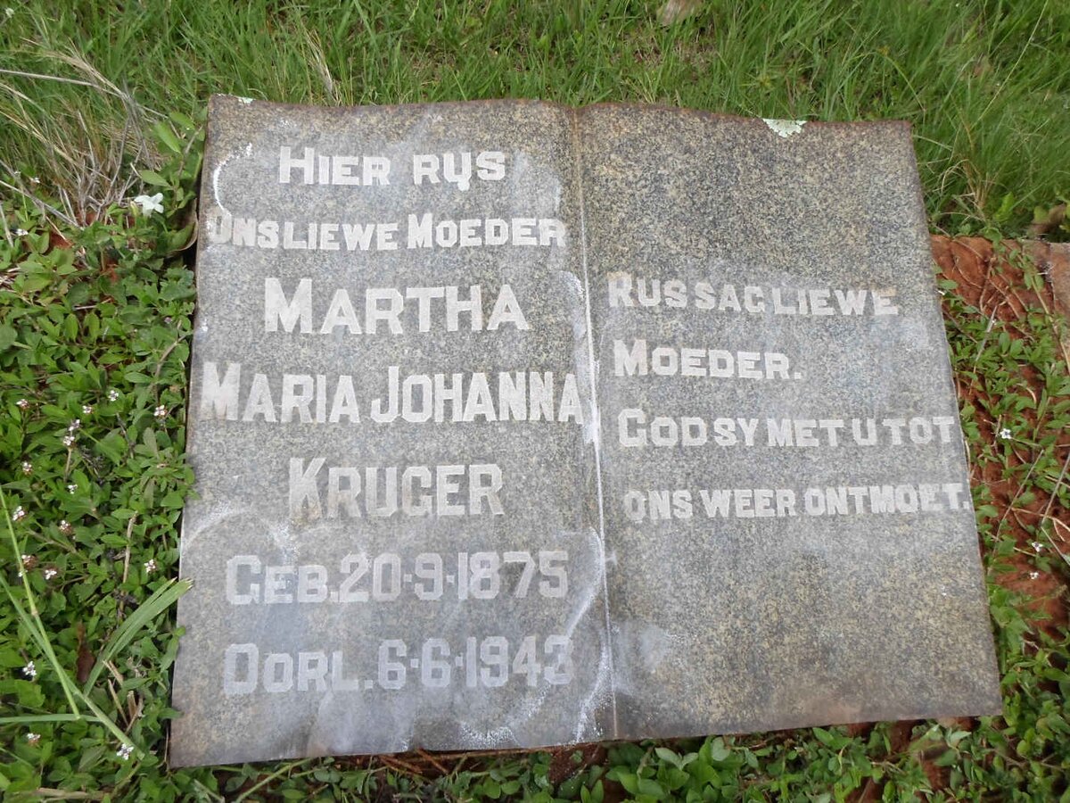 KRUGER Martha Maria Johanna 1875-1943