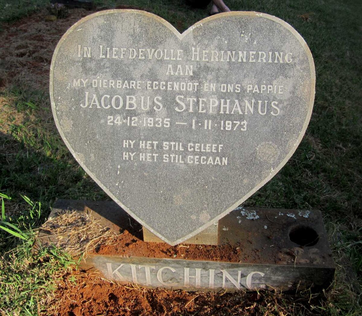 KITCHING Jacobus Stephanus 1935-1973