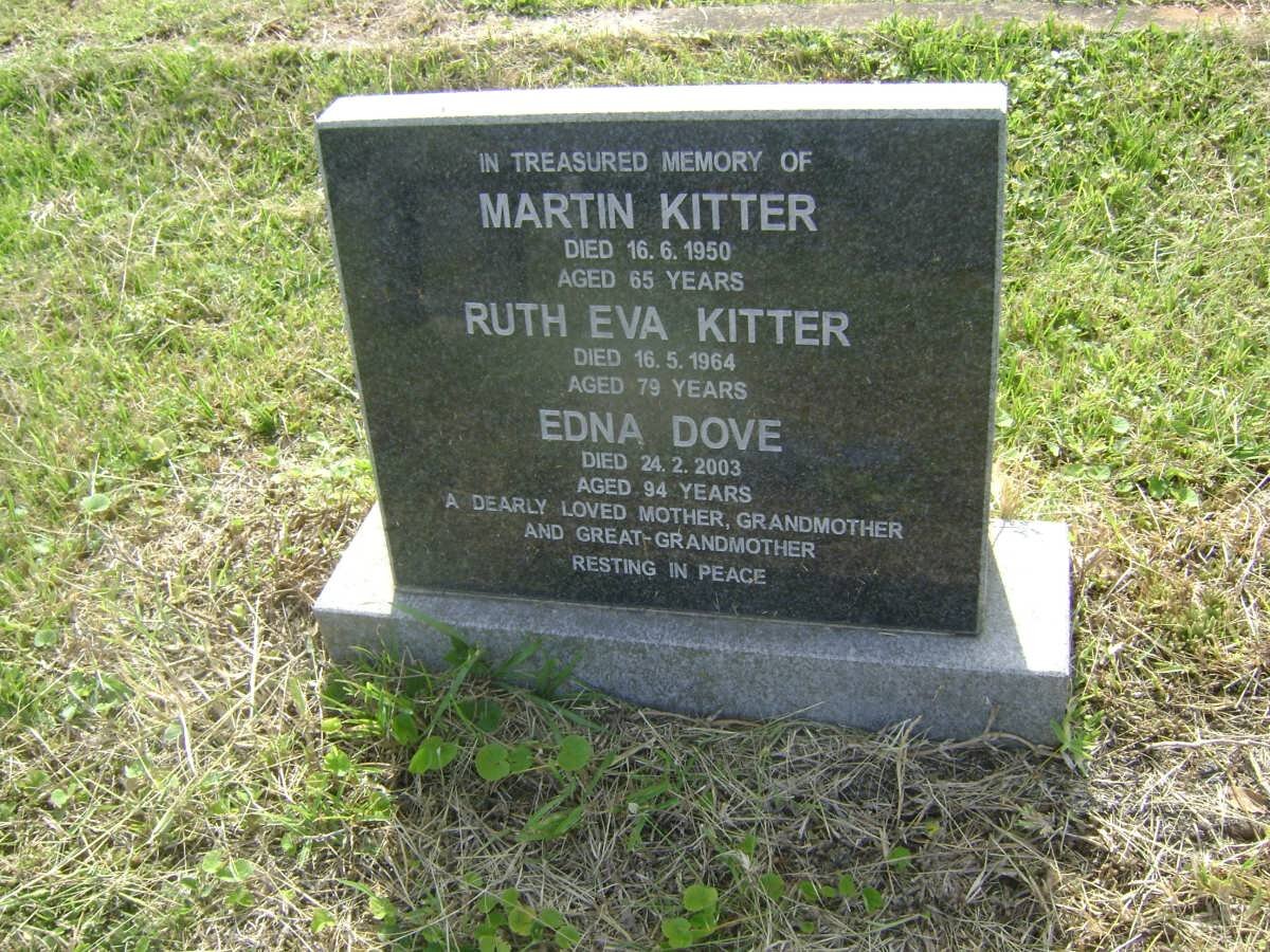 KITTER Martin -1950 &amp; Ruth Eva -1964 :: DOVE Edna -2003