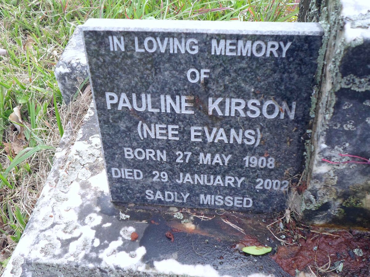 KIRSON Pauline nee EVANS 1908-2002