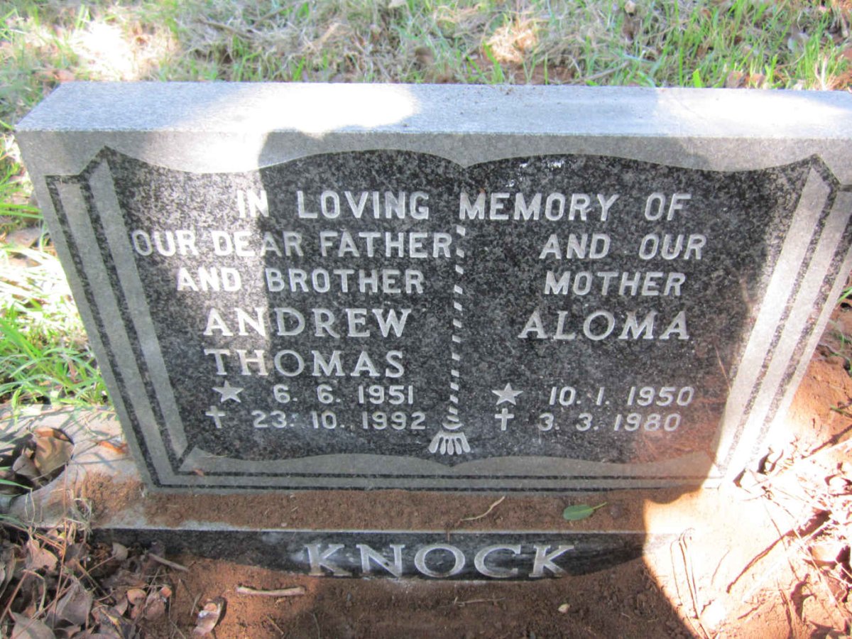 KNOCK Andrew Thomas 1951-1992 &amp; Aloma 1950-1980