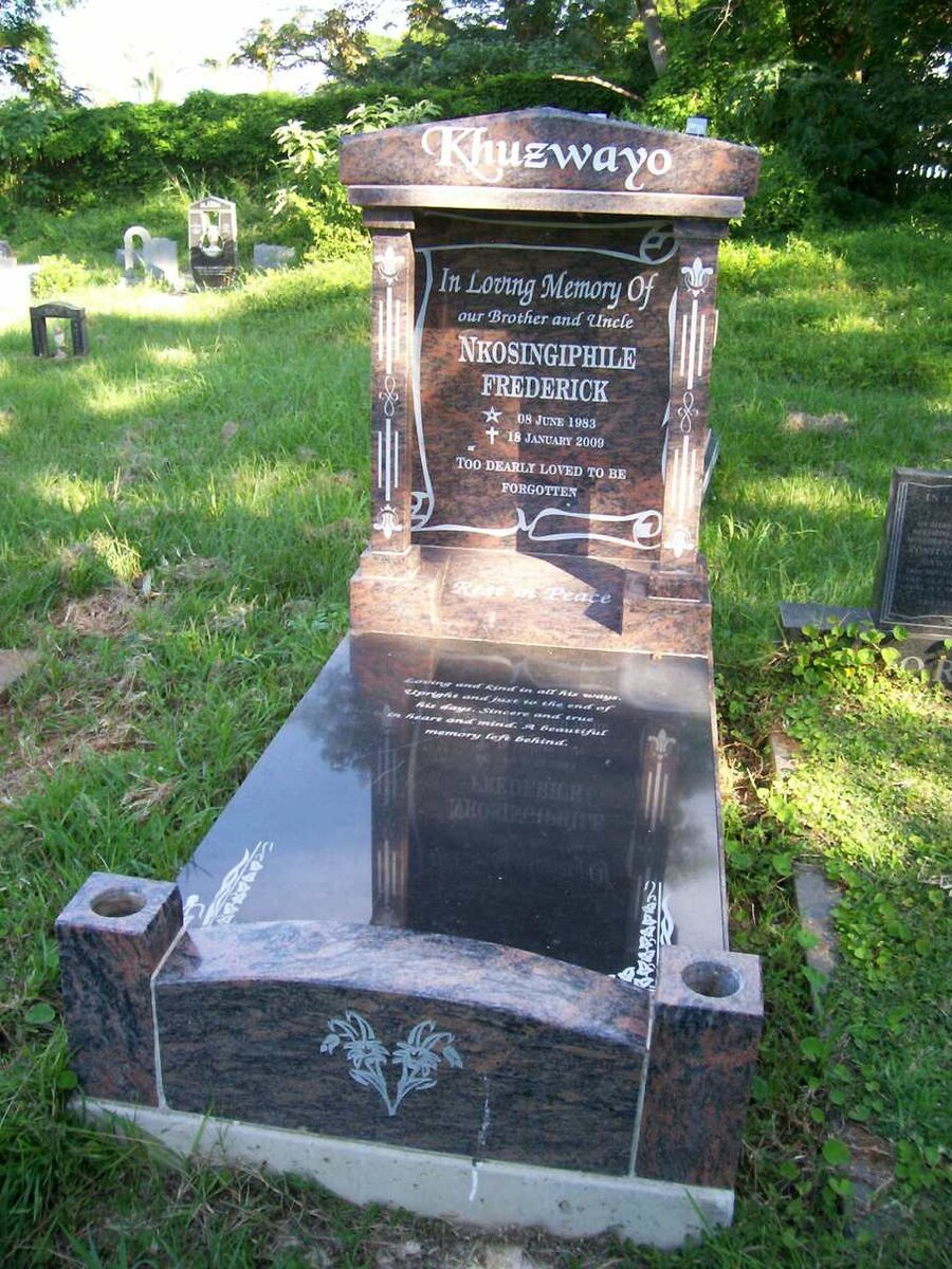 KHUZWAYO Nkosingiphile Frederick 1983-2009