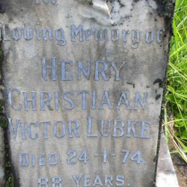 LUBKE Henry Christiaan Victor -1974 :: LUBKE Irene Alice -1942