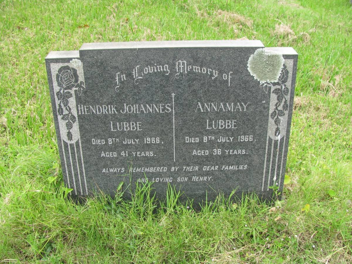 LUBBE Hendrik Johannes -1966 &amp; Annamay -1966