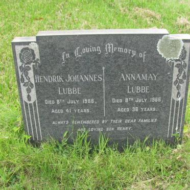 LUBBE Hendrik Johannes -1966 &amp; Annamay -1966