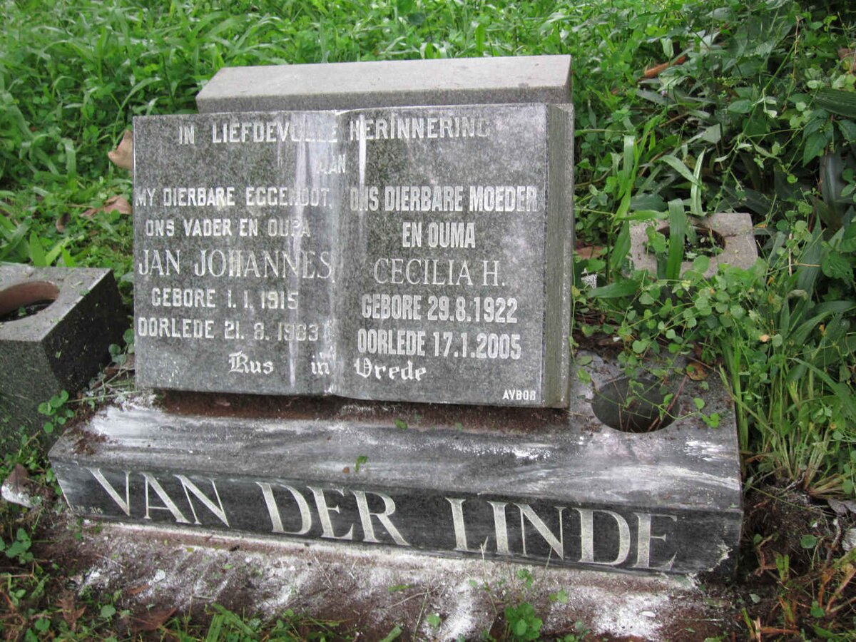 LINDE Jan Johannes, van der 1915-1983 &amp; Cecilia H. 1922-2005