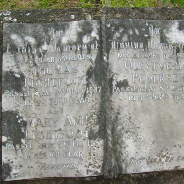 LIGHTFOOT Thomas -1937 &amp; Mary Ann -1950 :: PEDERSEN Ole Severin -1954