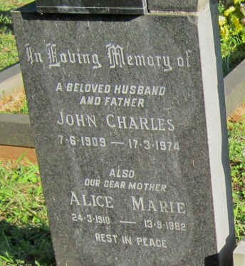 LINDERBOOM John Charles 1909-1974 &amp; Alice Marie 1910-1982