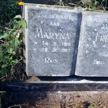 LANGE Fred, de 1917- &amp; Maryna 1919-1987