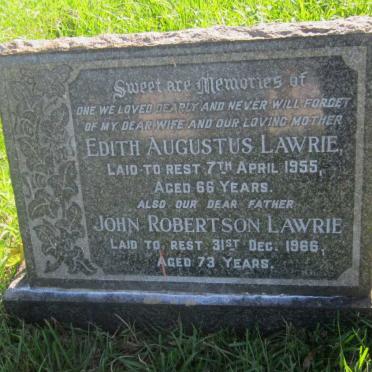LAWRIE John Robertson -1966 &amp; Edith Augustus -1955
