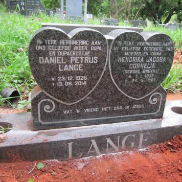 LANGE Daniel Petrus 1925-2014 &amp; Hendika Jacoba Cornelia 1932-1992