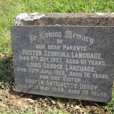 LANGUAGE Louis George -1965 &amp; Hester Georgina -1952 :: DESGY Doreen Antoinette -1949