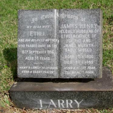 LARRY James Henry 1900-1959 &amp; Ethel -1956