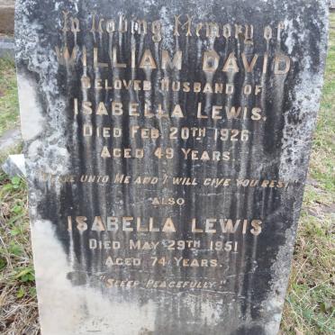 LEWIS William David -1926 &amp; Isabella -1951