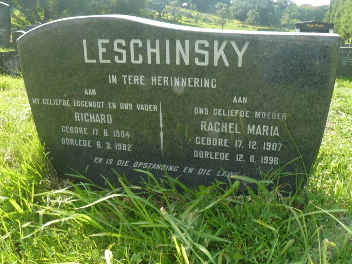 LESCHINSKY Richard 1904-1982 &amp; Rachel Maria 1907-1996