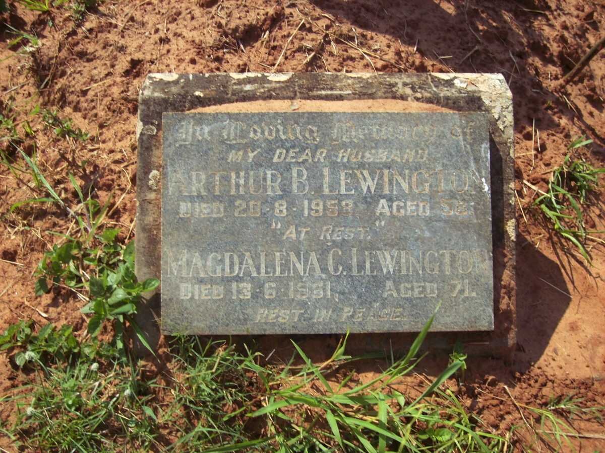 LEWINGTON Arthur B. -1958 &amp; Magdalena C. -1961