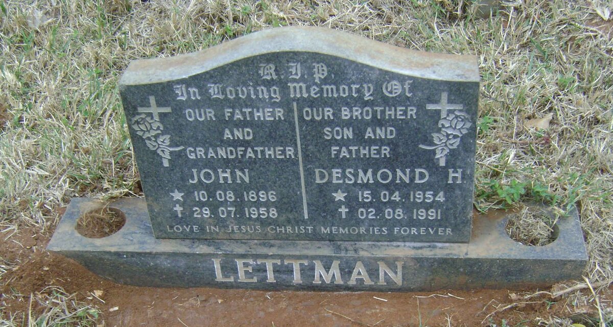 LETTMAN John 1896-1958 :: LETTMAN Desmond H. 1954-1991