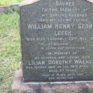 LEECH William Henry George -1958 :: WALKER Lilian Dorothy -1963