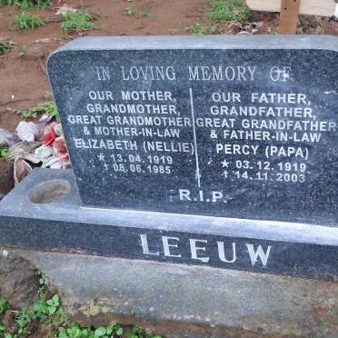 LEEUW Percy 1919-2003 &amp; Elizabeth 1919-1985