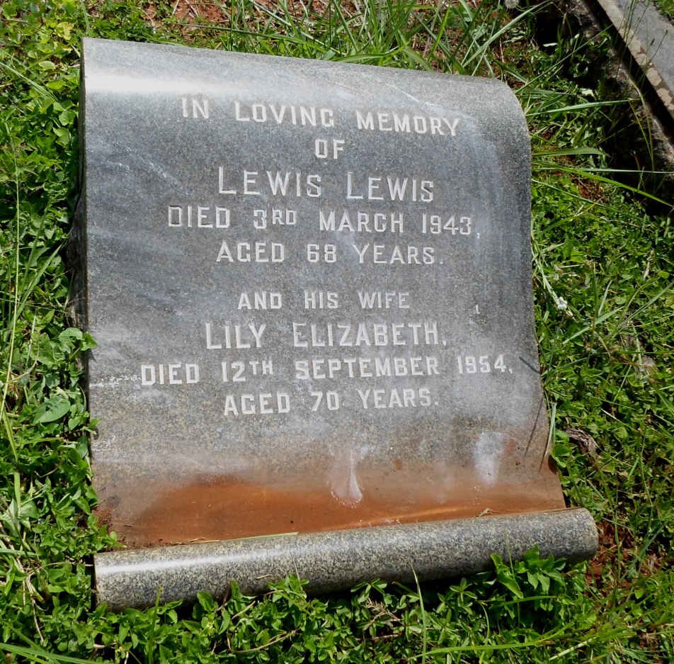 LEWIS Lewis -1943 &amp; Lily Elizabeth -1954