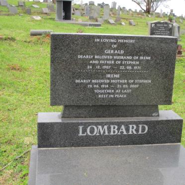 LOMBARD Gerald 1907-1971 &amp; Irene 1914-2007