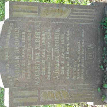 LOUW Adriaan Jacobus 1893-1944 :: Magaritha Alberta 1924-1934 :: Adriaan Jacobus 1928-1928