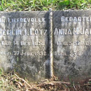 LOTZ Cecilia J. 1859-1938 :: JACOBS Anna M. 1895-1950