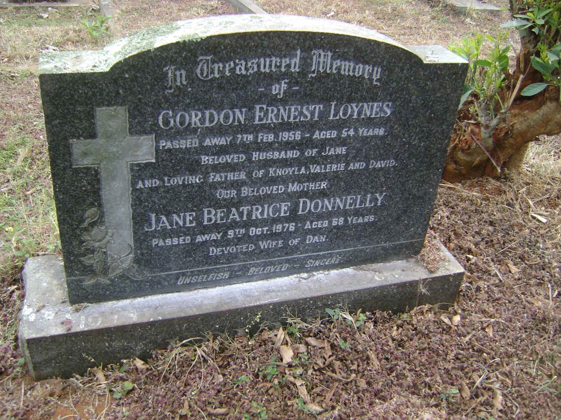 LOYNES Gordon Ernest -1956 :: DONNELLY Jane Beatrice -1976