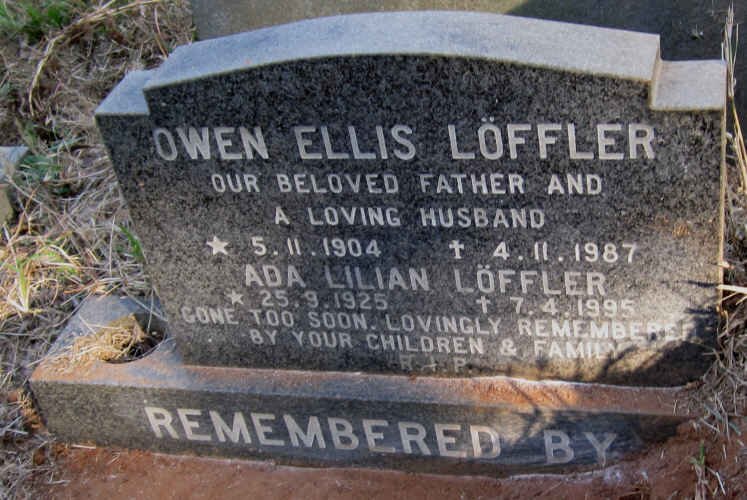 LÖFFLER Owen Ellis 1904-1987 :: LÖFFLER  Ada Lilian 1925-1995