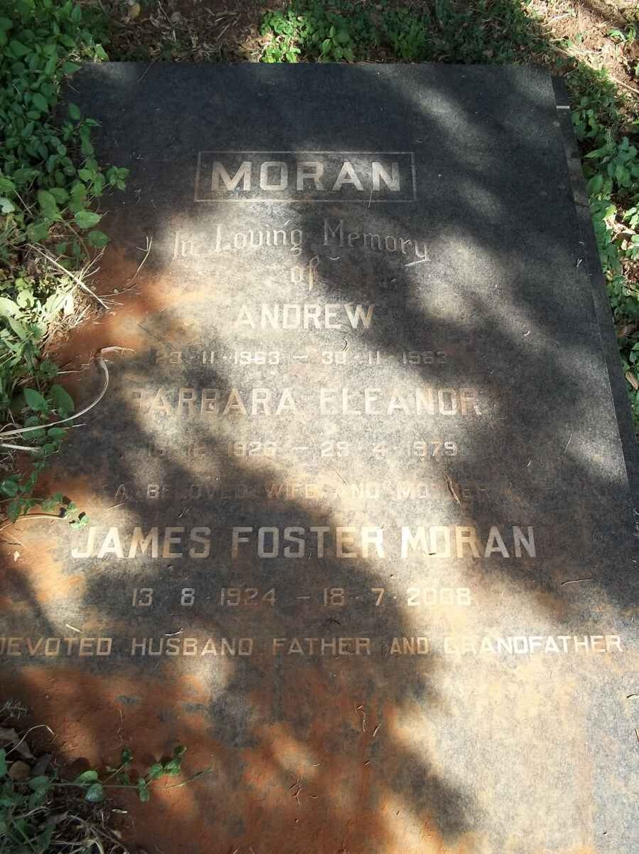 MORAN James Foster 1924-2008 &amp; Barbara Eleanor 1926-1979 :: MORAN Andrew 1963-1963