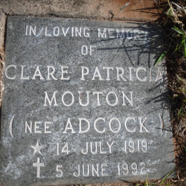 MOUTON Clare Patricia nee ADCOCK 1919-1992