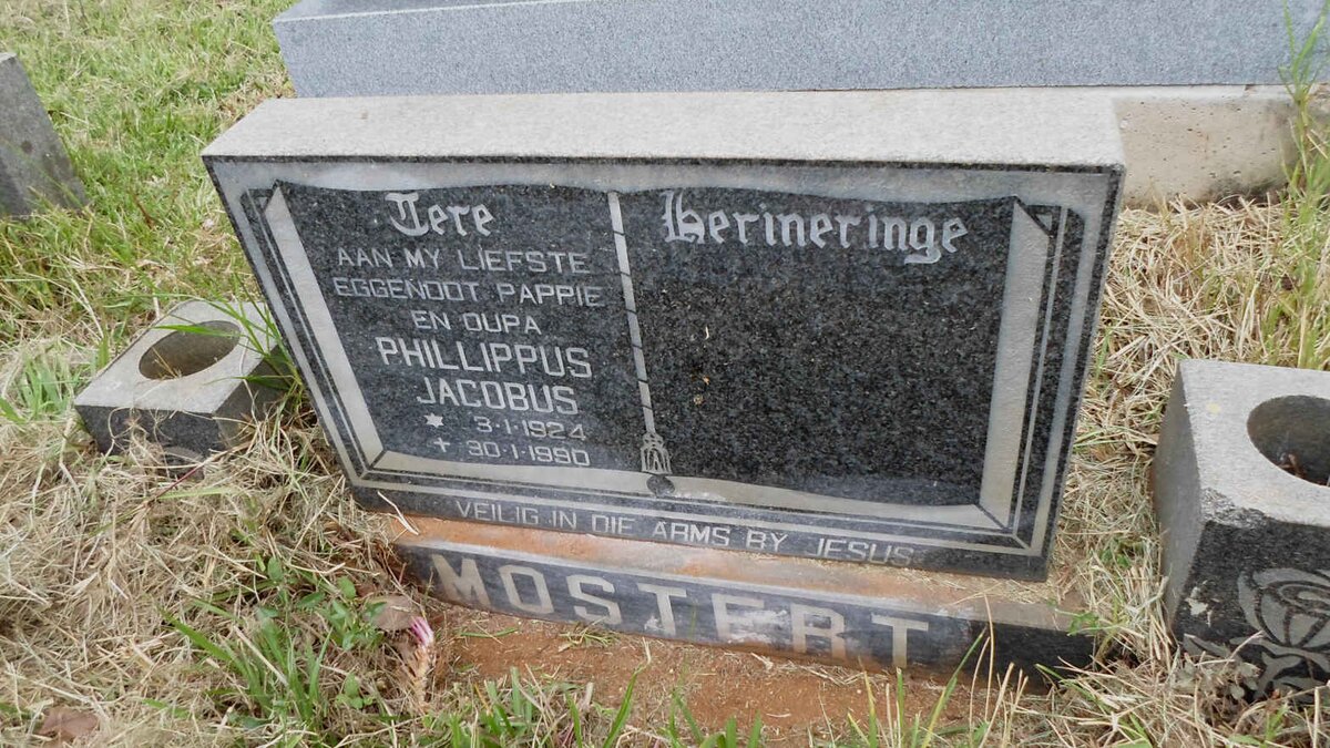 MOSTERT Phillippus Jacobus 1924-1990