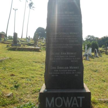MOWAT Eric Sinclair -1952 &amp; Jessie Ann -1948 :: MOWAT James -1916 :: MOWAT John George -1923