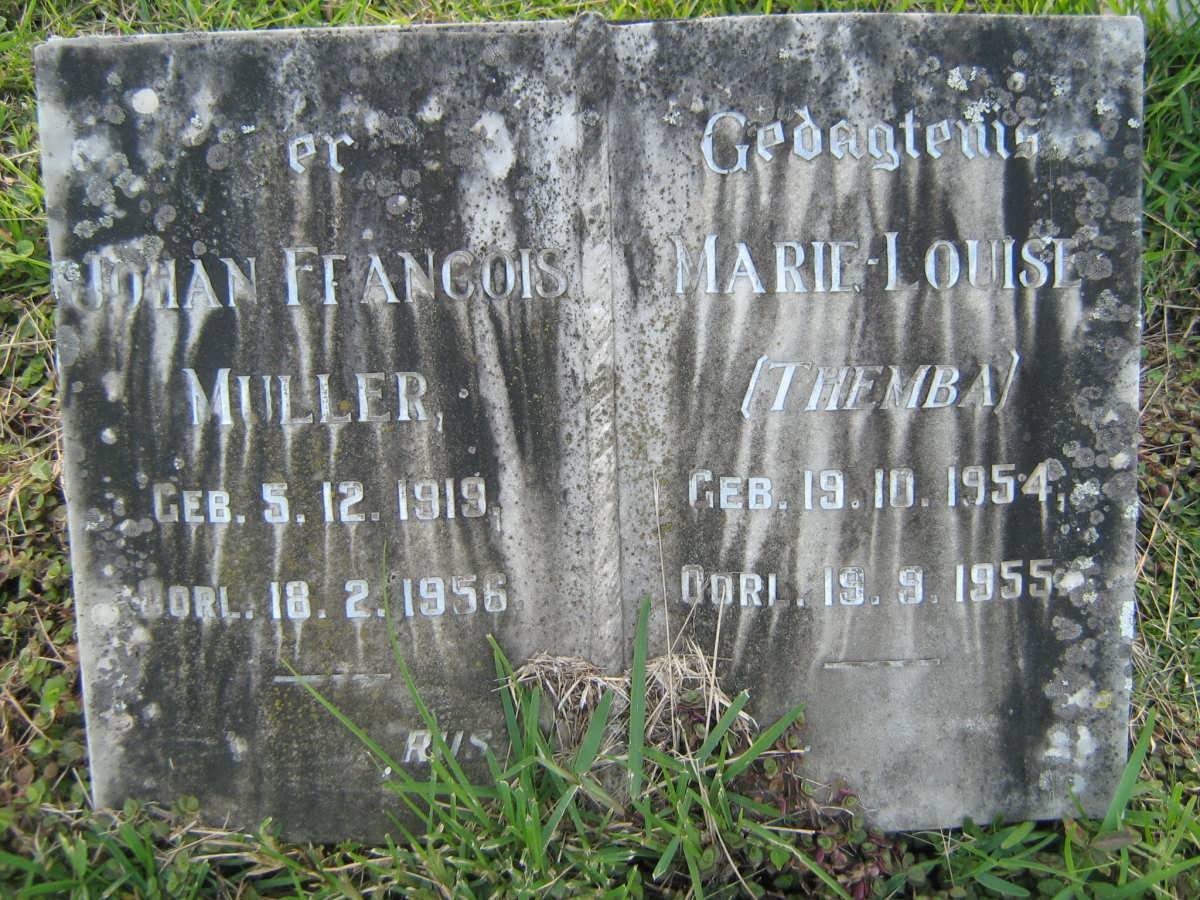 MULLER Johan Francois 1919-1956 :: MULLER Marie-Louise 1954-1955