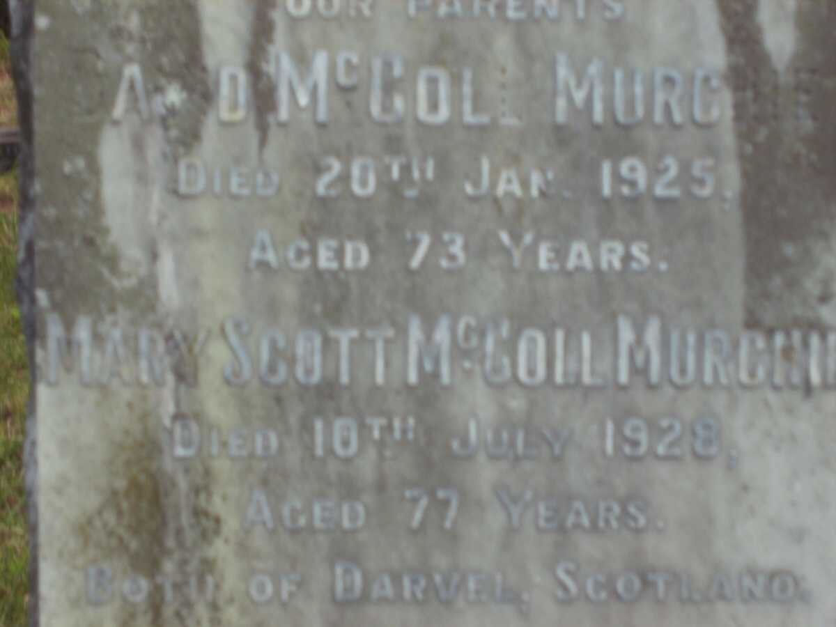 McCOLL MURCHIE David -1925 &amp; Mary Scott -1928