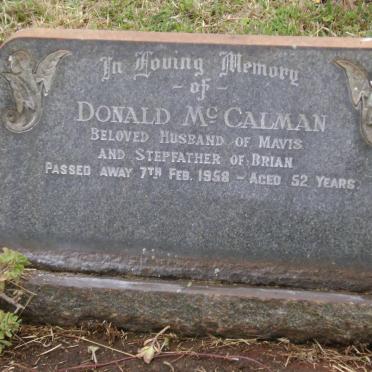 McCALMAN Donald -1958