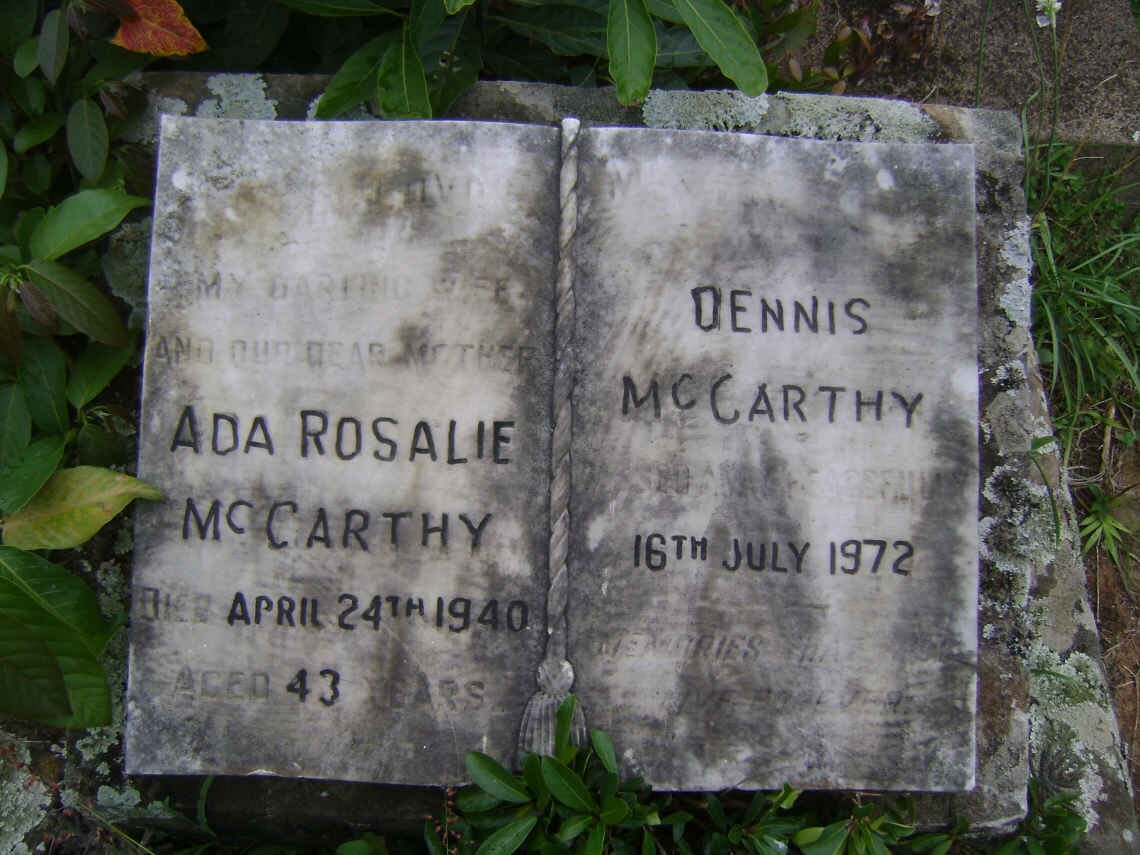 McCARTHY Dennis -1972 &amp; Ada Rosalie -1940