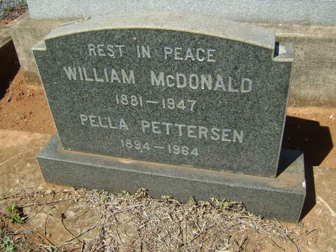 McDONALD William 1881-1947 :: PETTERSEN Pella 1894-1964