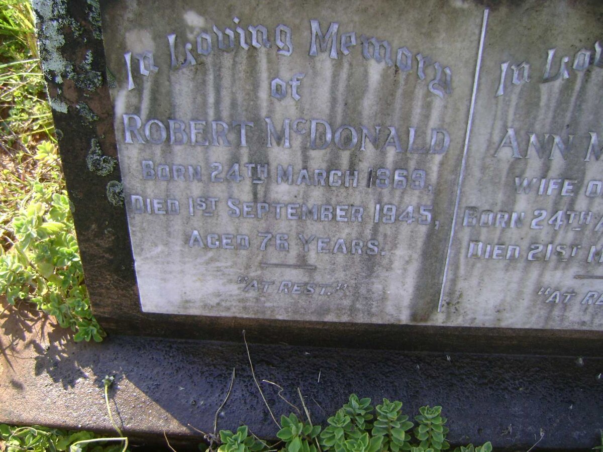 McDONALD Robert 1869-1945