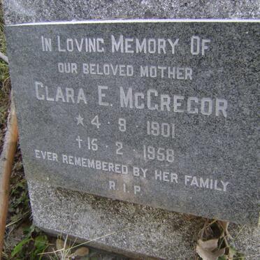 McGREGOR Clara E. 1901-1958