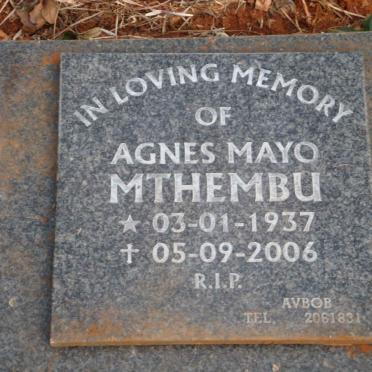 MTHEMBU Agnes Mayo 1937-2006