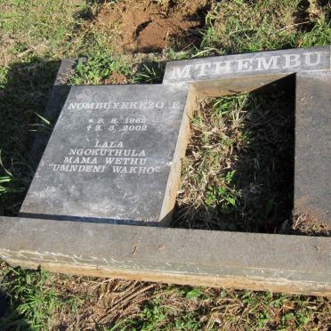 MTHEMBU Nombuyekezo F. 1962-2002